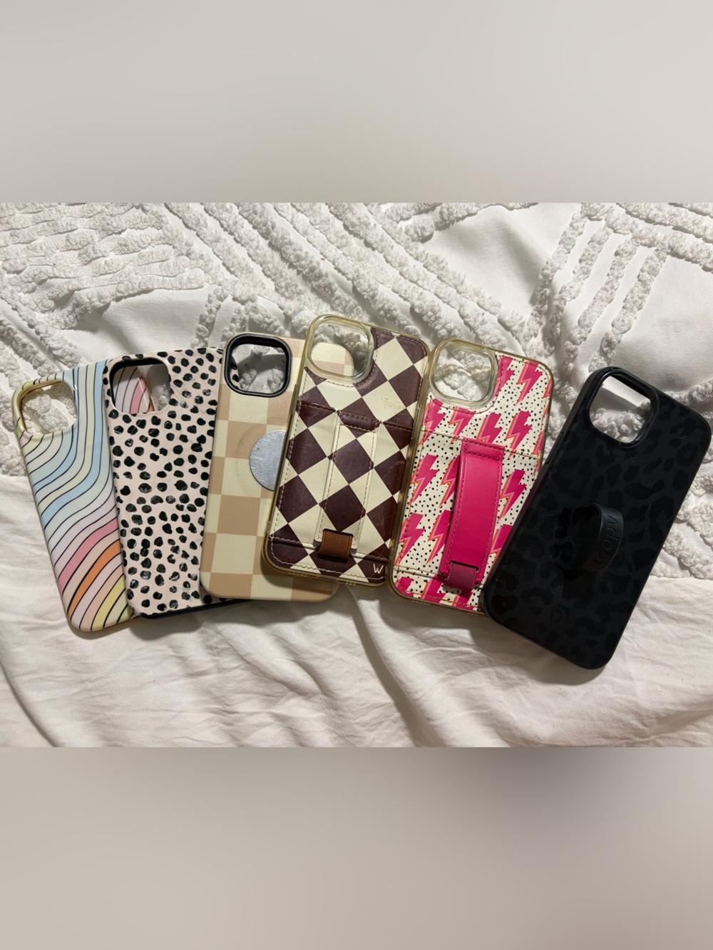 Assorted Patterned Phone Case Bundle - Pink, Black, Beige, Multicolor